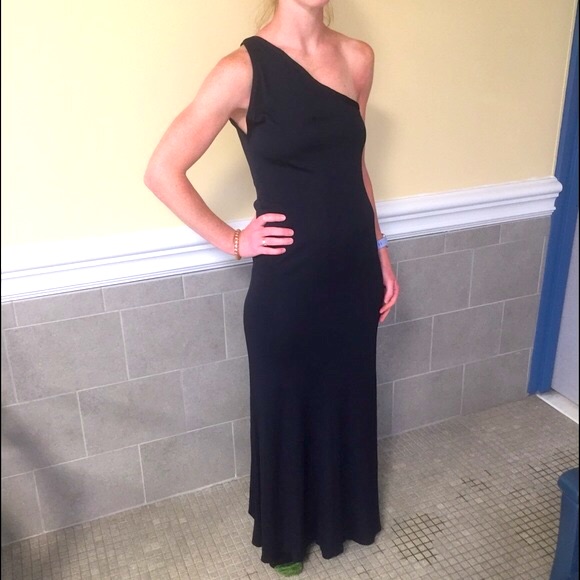 Rare James Daugherty Sz S Black Jersey Maxi Dress